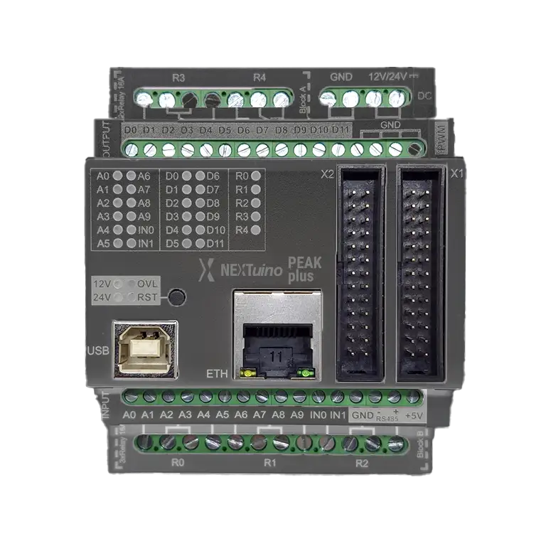 NEXTuino PEAK PLUS — ATmega2560 PLC with high-current power relay outputs